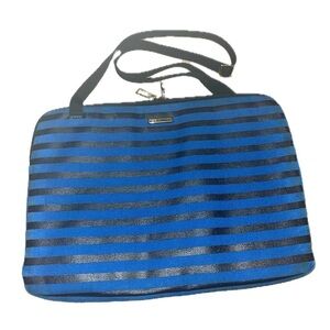 HP 🎉Rebecca Minkoff laptop case Black and Blue Striped 15" Sleeve Case Bag